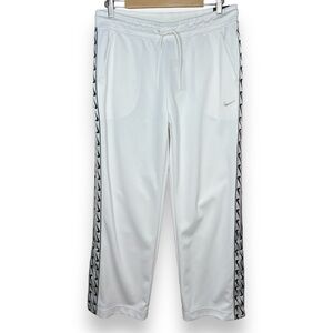 NWT Nike Sportswear Tape Women's L Open Hem Pants BV3470-101‎ White/Black